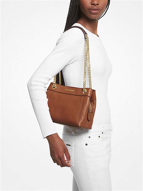 michael kors leather chain shoulder bag|Michael Kors canvas shoulder bag.